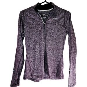 Nike Dri Fit Running Long Sleeve Top Womens Purple Heather Thumbholes Size S